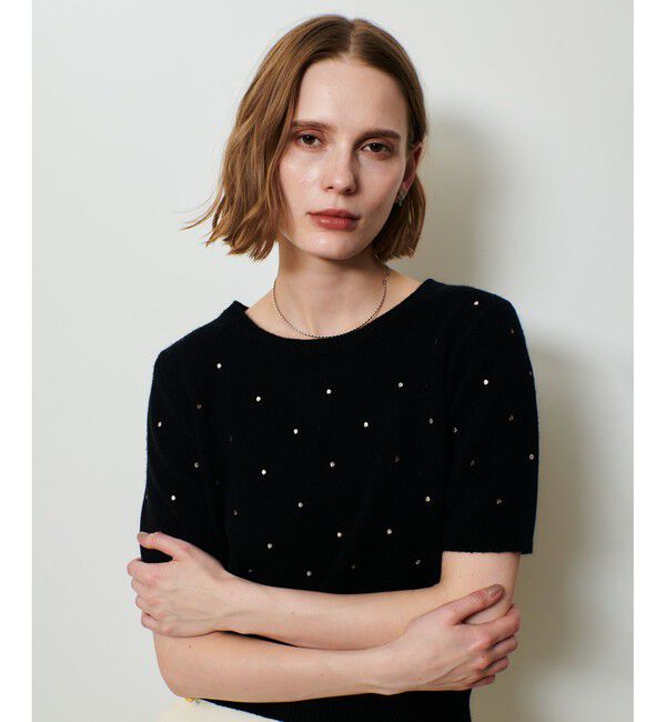 allureville「エンブロイダリードットプルオーバー」|ニット・セーター|