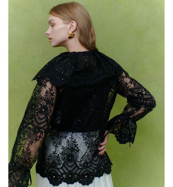 LOULOU WILLOUGHBY「【LOULOU WILLOUGHBY】チュール刺繍ブラウス」|シャツ・ブラウス|