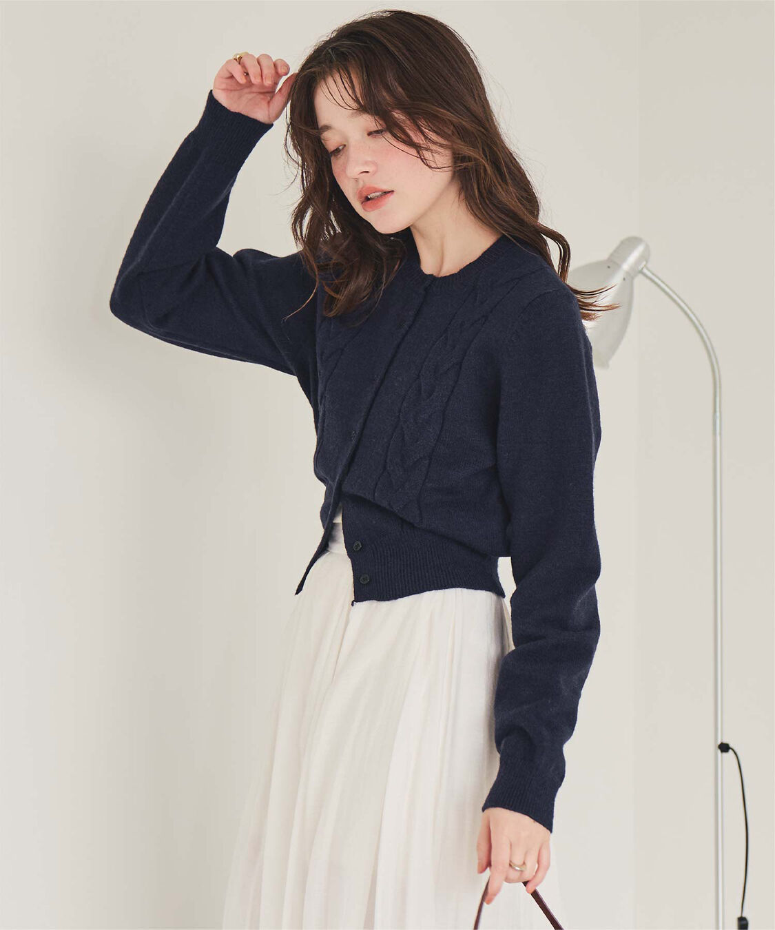 titivate「【いつきさんコラボアイテム】ケーブルデザインニットカーディガン」|ニット・セーター|