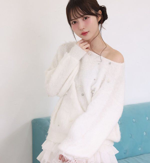  「ビジューシャギーニット」|ニット・セーター|