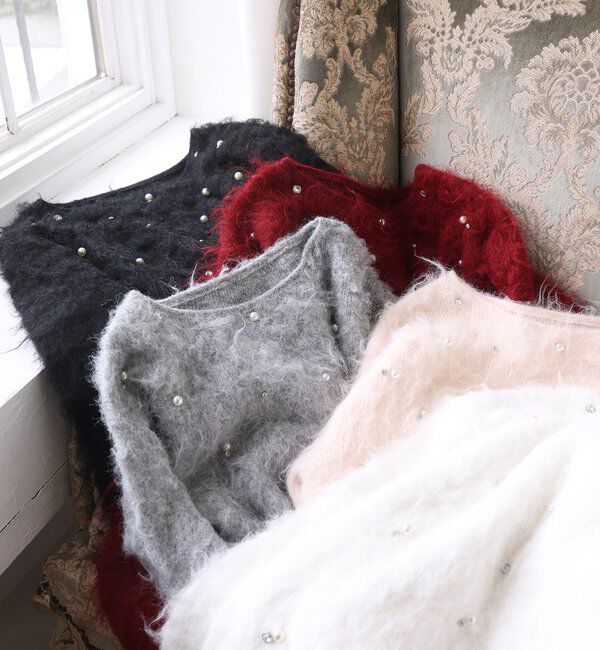  「ビジューシャギーニット」|ニット・セーター|