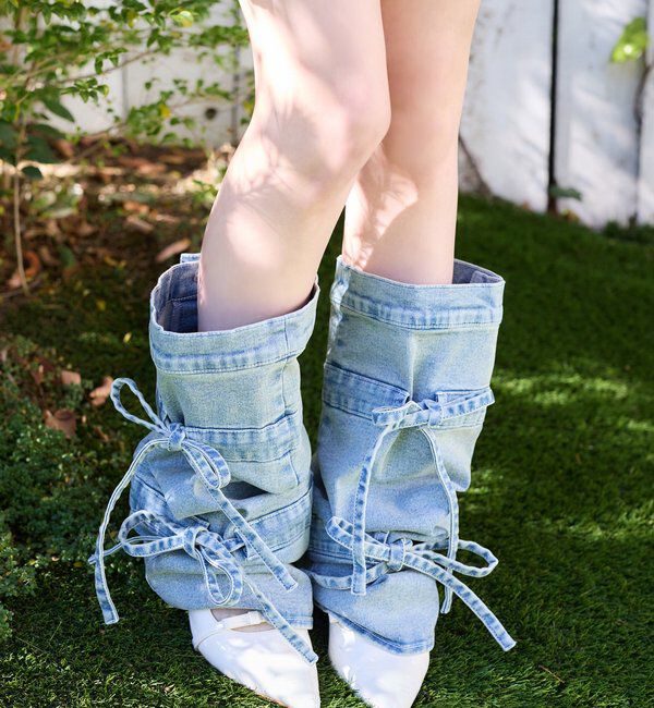  「【Denim Collection】リボンデニムレッグウォーマー」|その他|
