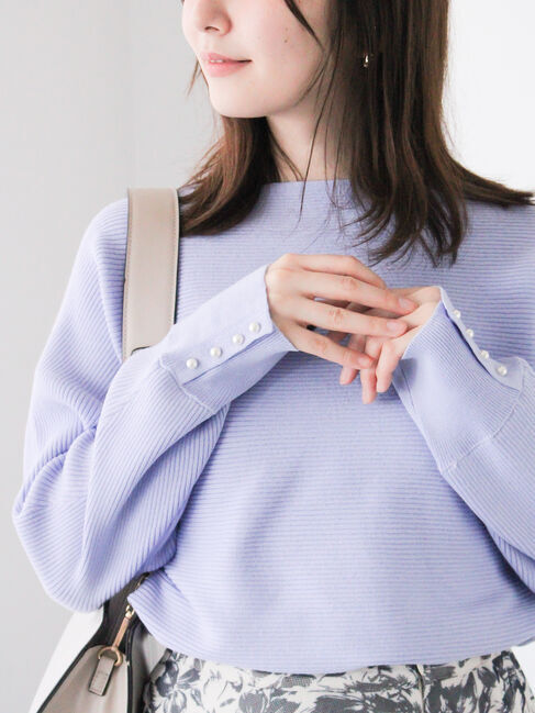 Te chichi TERRASSE「横リブドルマンニット」|ニット・セーター|ブルー