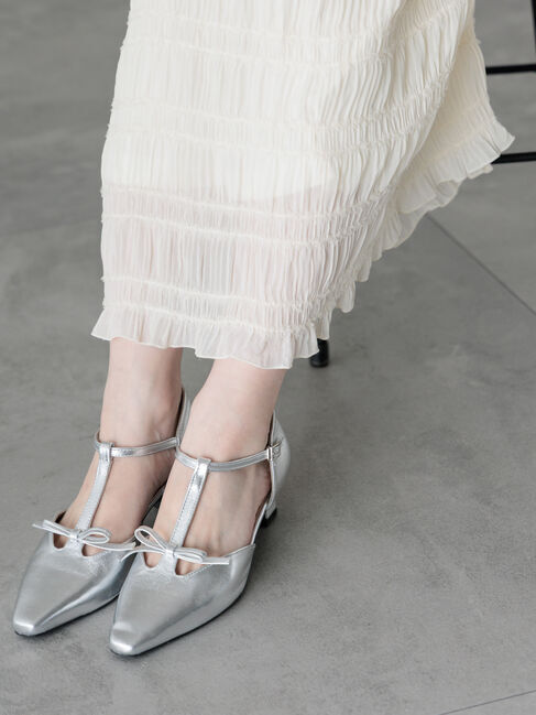 Te chichi TERRASSE「Tストラップパンプス《2025spring catalog item》」|パンプス|シルバー
