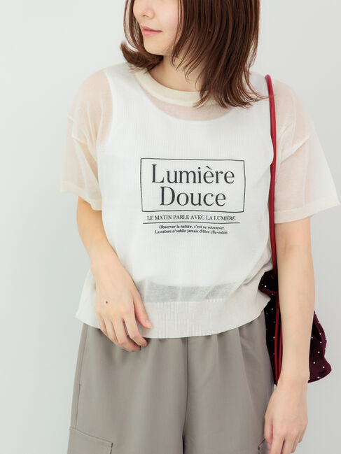 Te chichi TERRASSE「シアーロゴトップス」|ニット・セーター|オフホワイト