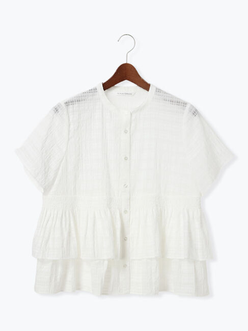 Te chichi TERRASSE「シアーチェックティアードブラウス」|シャツ・ブラウス|オフホワイト