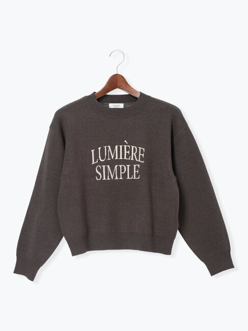 Te chichi TERRASSE「フランス語ロゴニット」|ニット・セーター|チャコールグレー