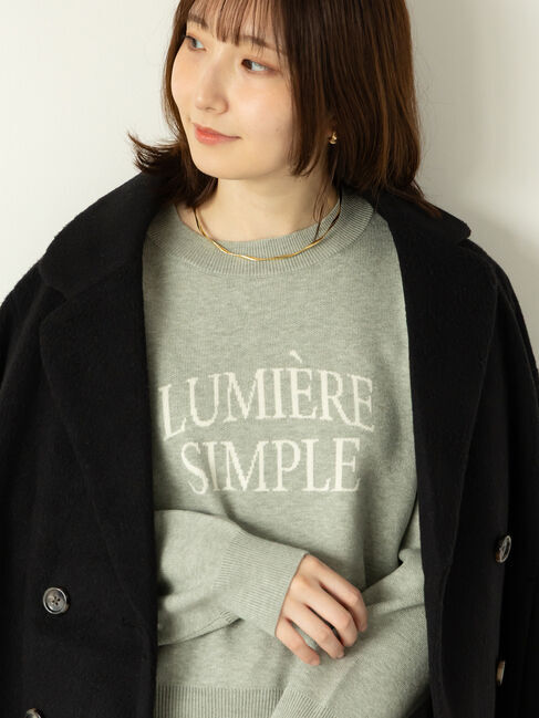 Te chichi TERRASSE「フランス語ロゴニット」|ニット・セーター|グレー