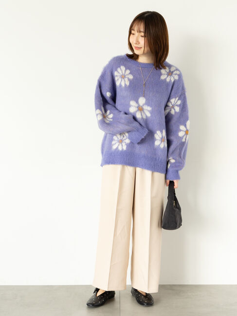 Te chichi TERRASSE「起毛花柄ジャカードニットプルオーバー」|ニット・セーター|