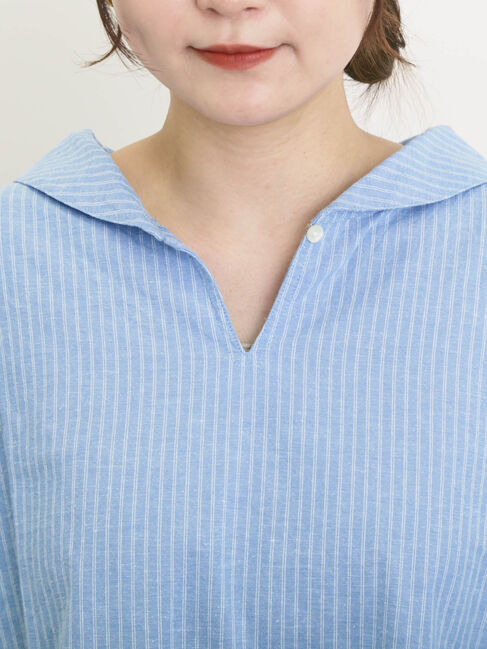 Samansa Mos2「【クールコットン】柄アソートスキッパーチュニック」|シャツ・ブラウス|