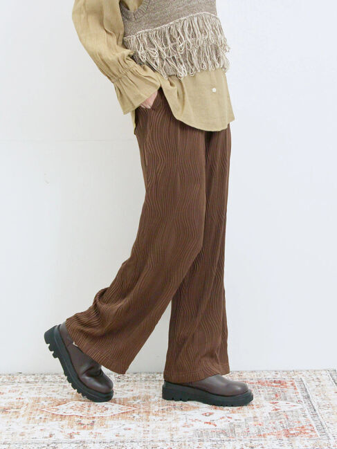 Samansa Mos2 blue「ウェーブカットパンツ」|その他|