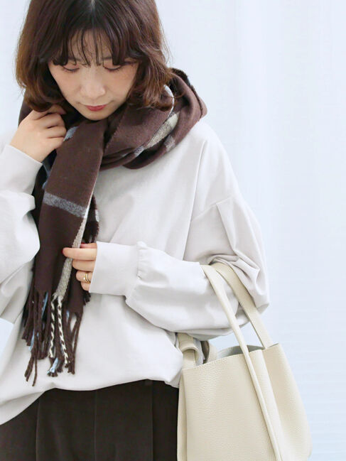 Samansa Mos2 blue「ポンチ袖タックプルオーバー」|Tシャツ・カットソー|