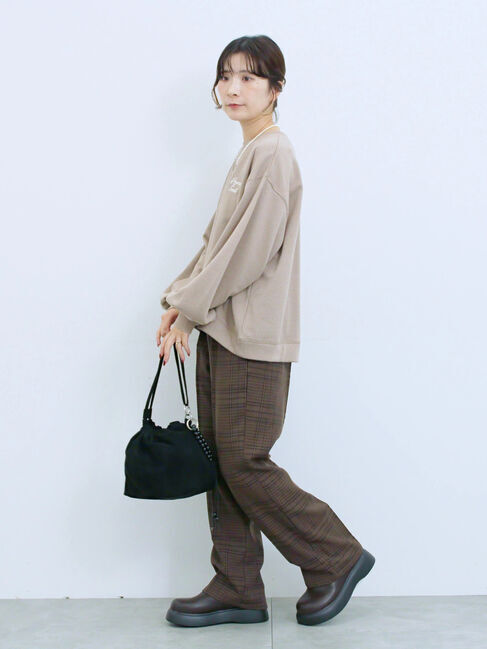 Samansa Mos2 blue「カチオン染めチェックパンツ」|その他|