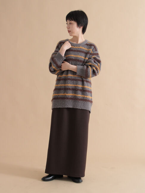 sm2rhythm「ボーダーブークレニットプルオーバー」|ニット・セーター|