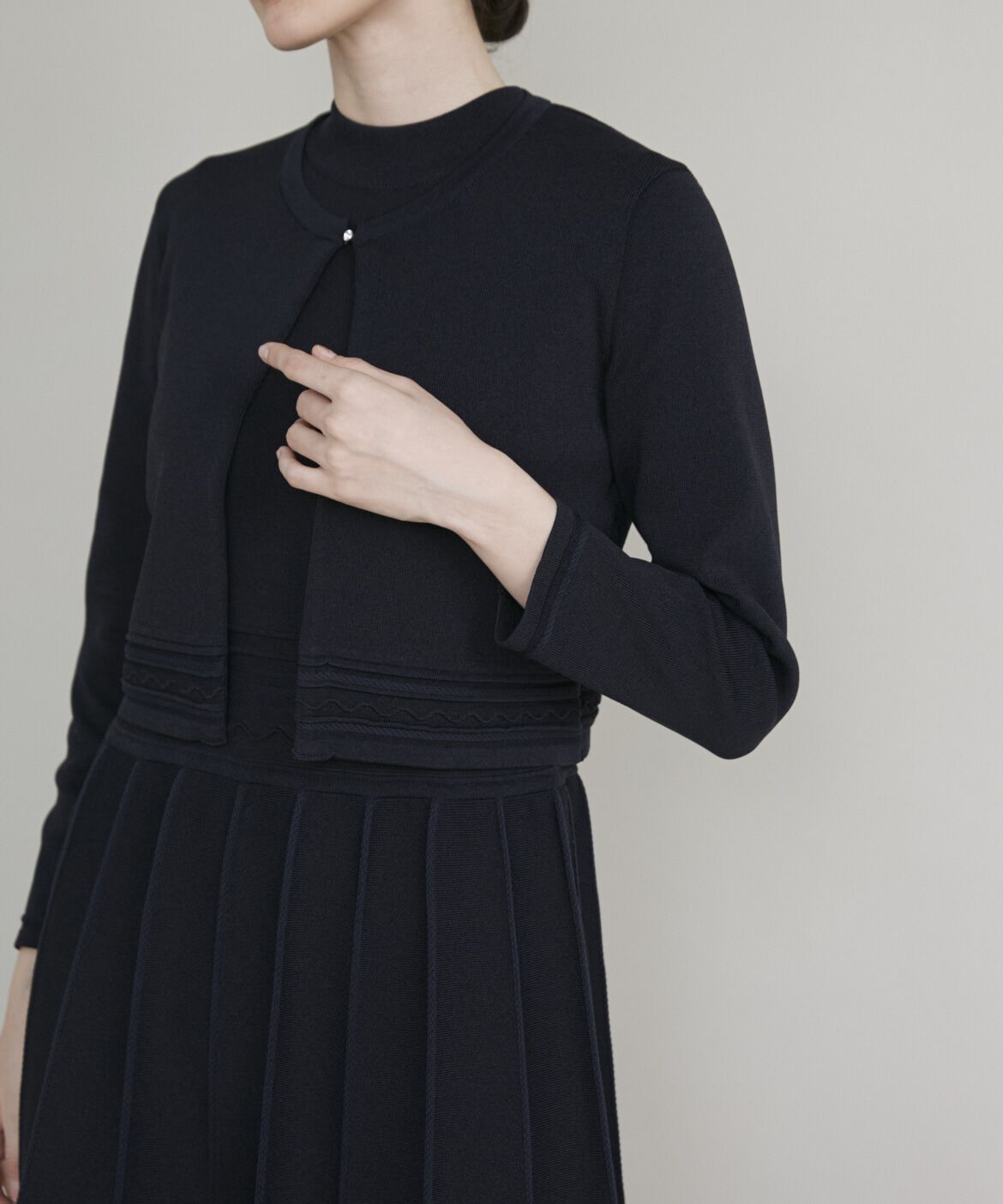 Maglie le cassetto「《M Maglie le cassetto》バイカラーボレロカーディガン」|カーディガン|