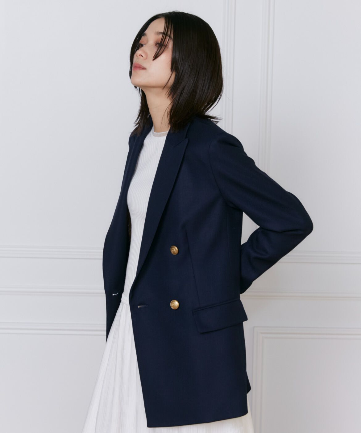 INED「《大きいサイズ》ダブルブレストジャケット」|テーラードジャケット|