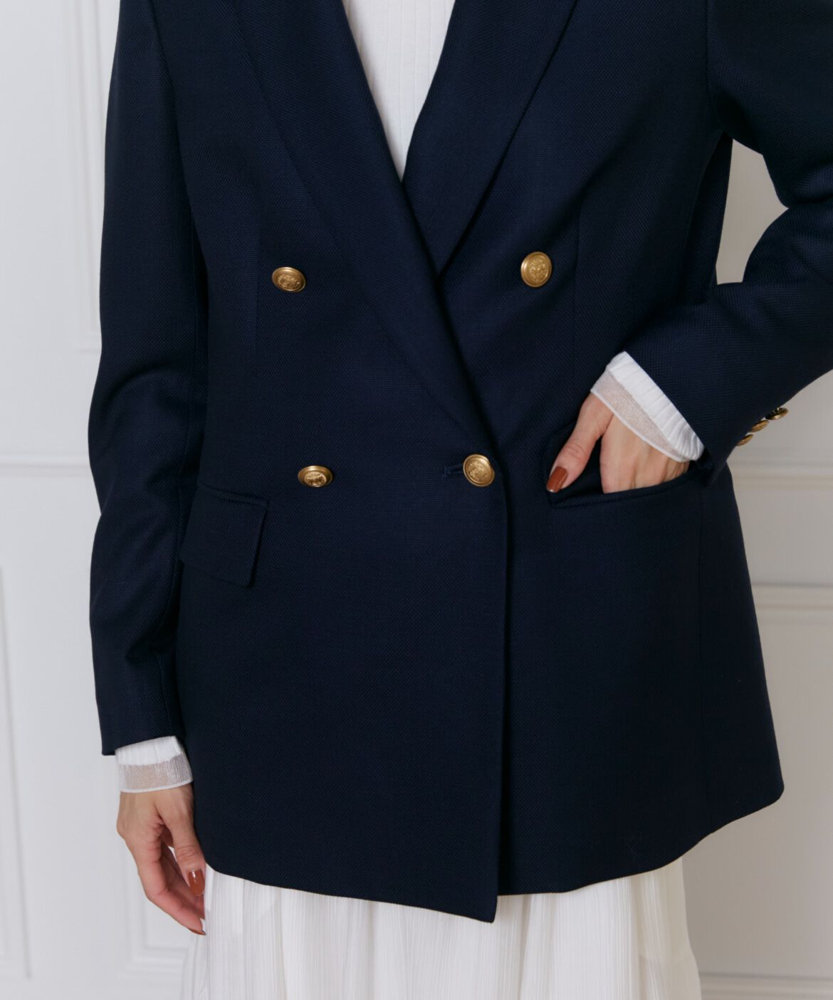 INED「《大きいサイズ》ダブルブレストジャケット」|テーラードジャケット|
