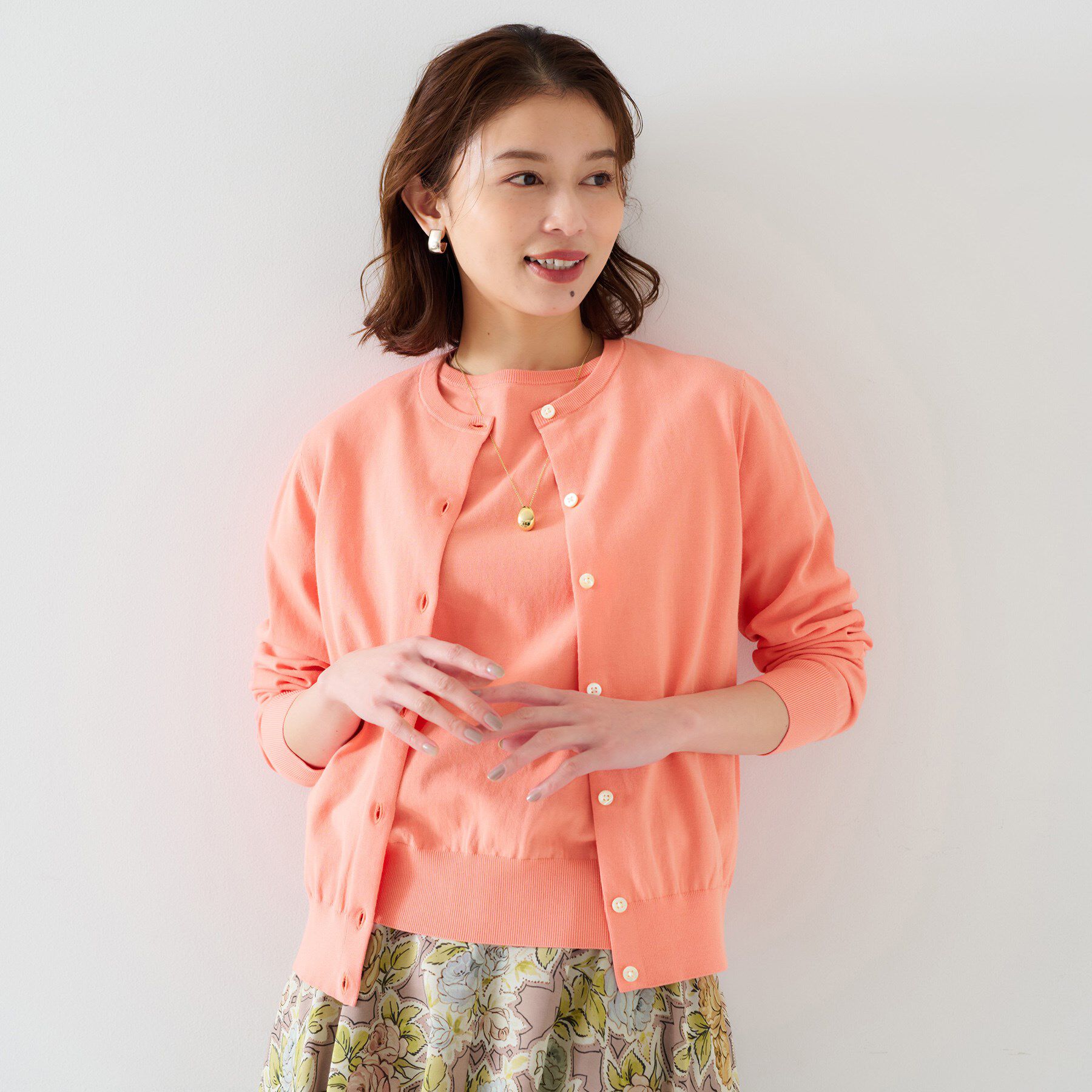 UNTITLED「【11色展開/コットン100/アンサンブル可能】クルーカーディガン」|カーディガン|