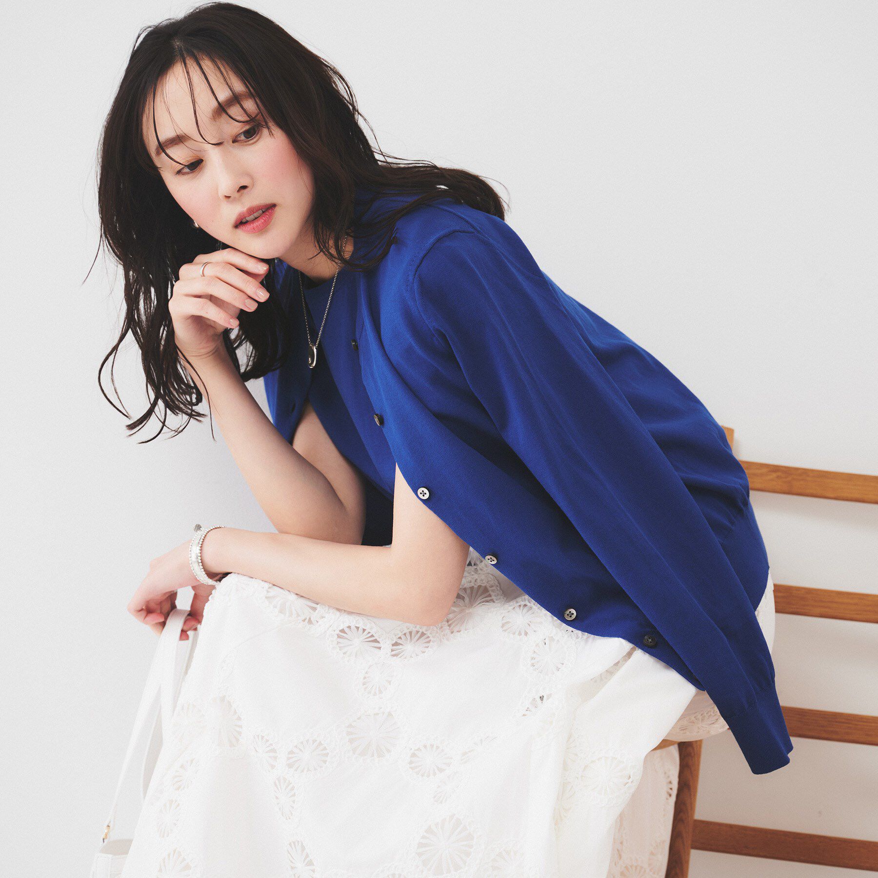 UNTITLED「【11色展開/コットン100/アンサンブル可能】クルーカーディガン」|カーディガン|