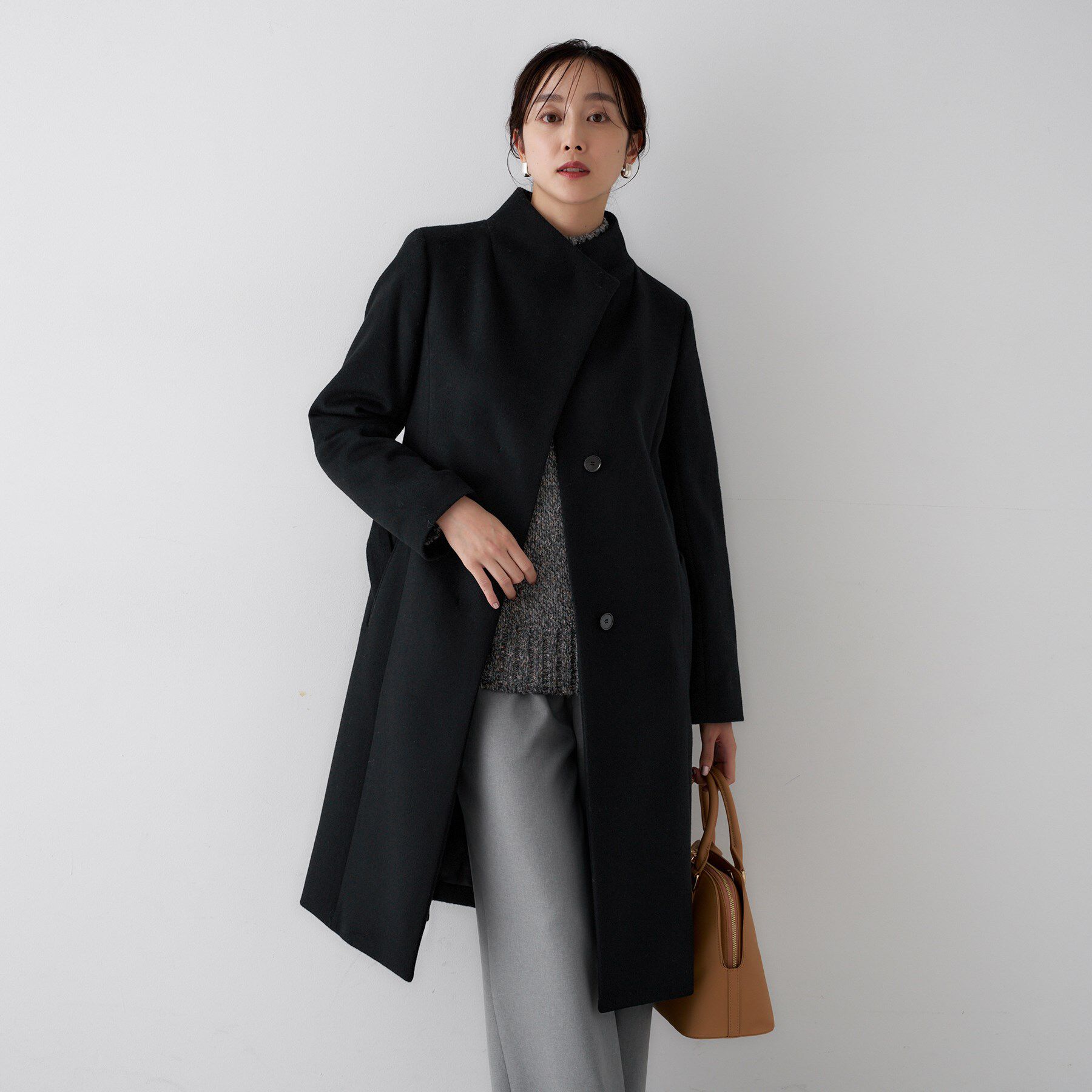 UNTITLED「【きれいめ/スタイリッシュ】2WAYスタンドカラーロングコート」|その他|