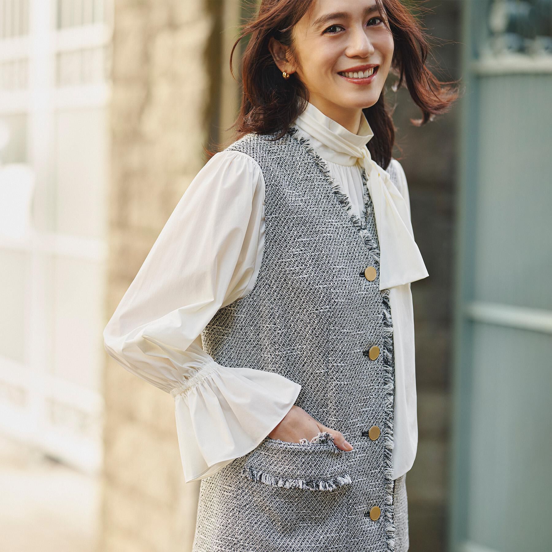 UNTITLED「【オンオフ使える】スラブツイード ジレ」|ベスト・ジレ|