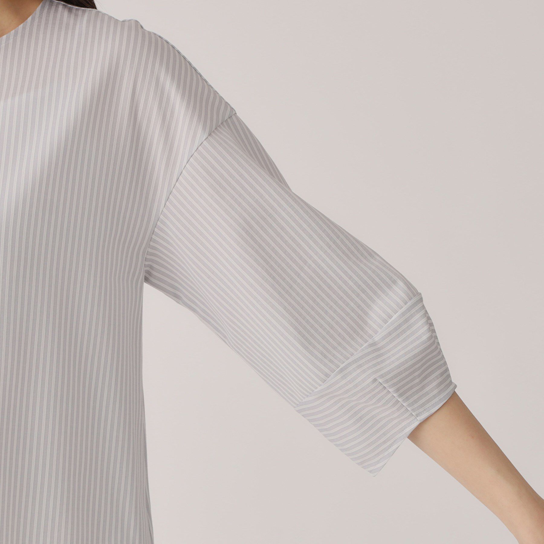 COUP DE CHANCE「【洗える／日本製／】ストライプ柄ジャージのトップス」|Tシャツ・カットソー|