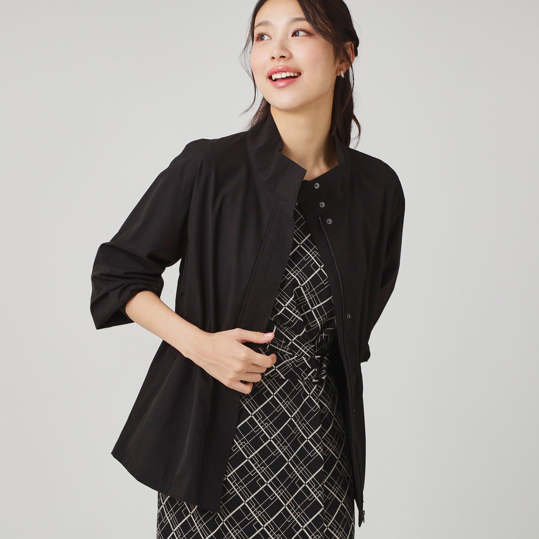 COUP DE CHANCE「【手洗い可／裏地なし／ウエスト絞り可】スタンド衿ブルゾン」|ブルゾン・スタジャン|