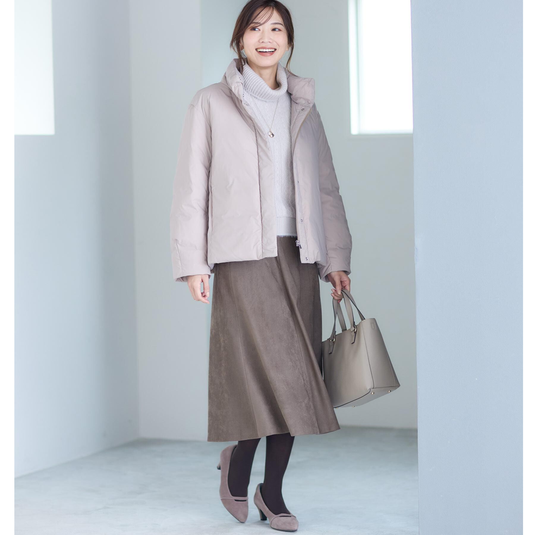 Reflect「【ジャケット合わせにぴったり◎】スエードライクフレアスカート」|スカート|