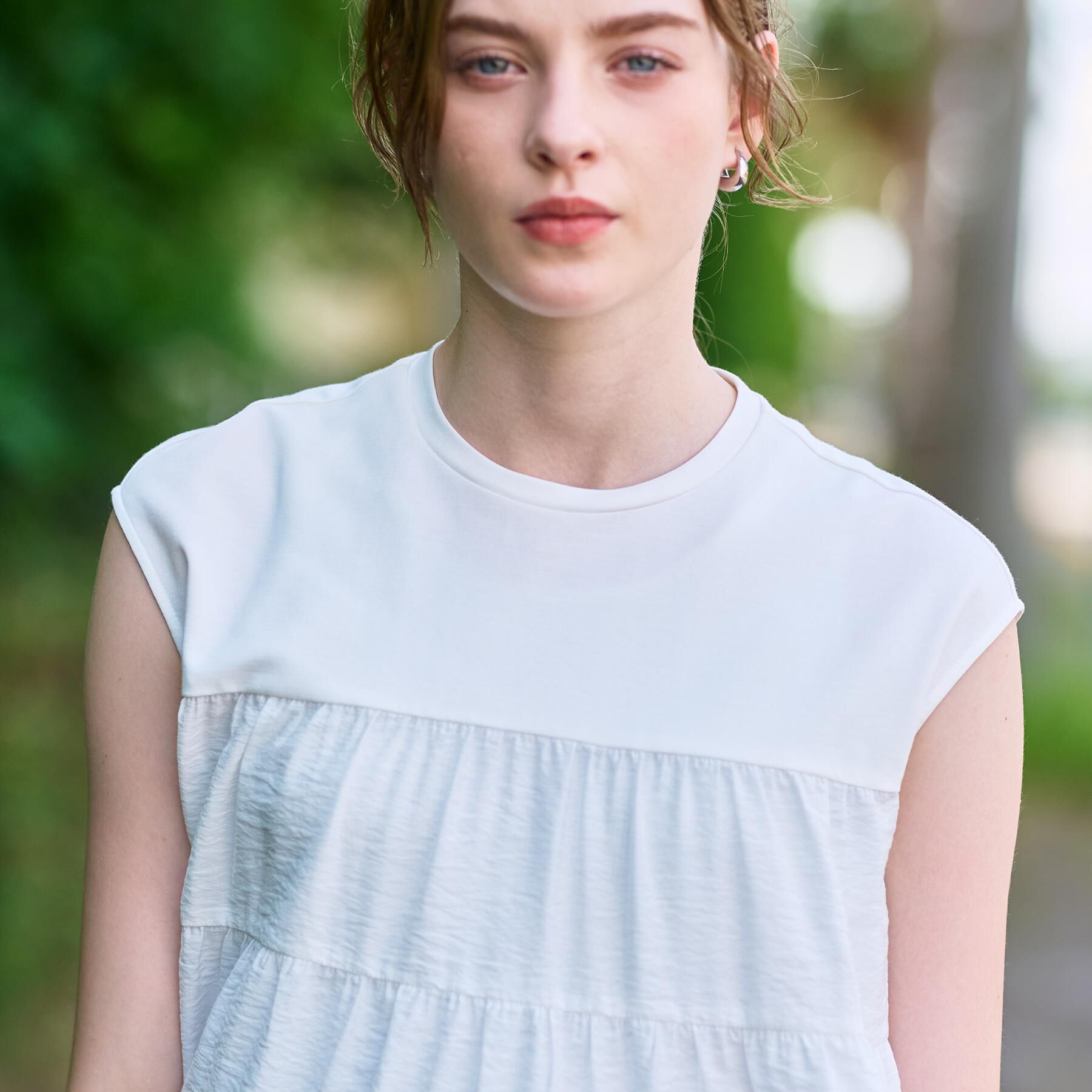 DRESSTERIOR「【接触冷感/イージーケア】ティアードコンビカットソー」|Tシャツ・カットソー|