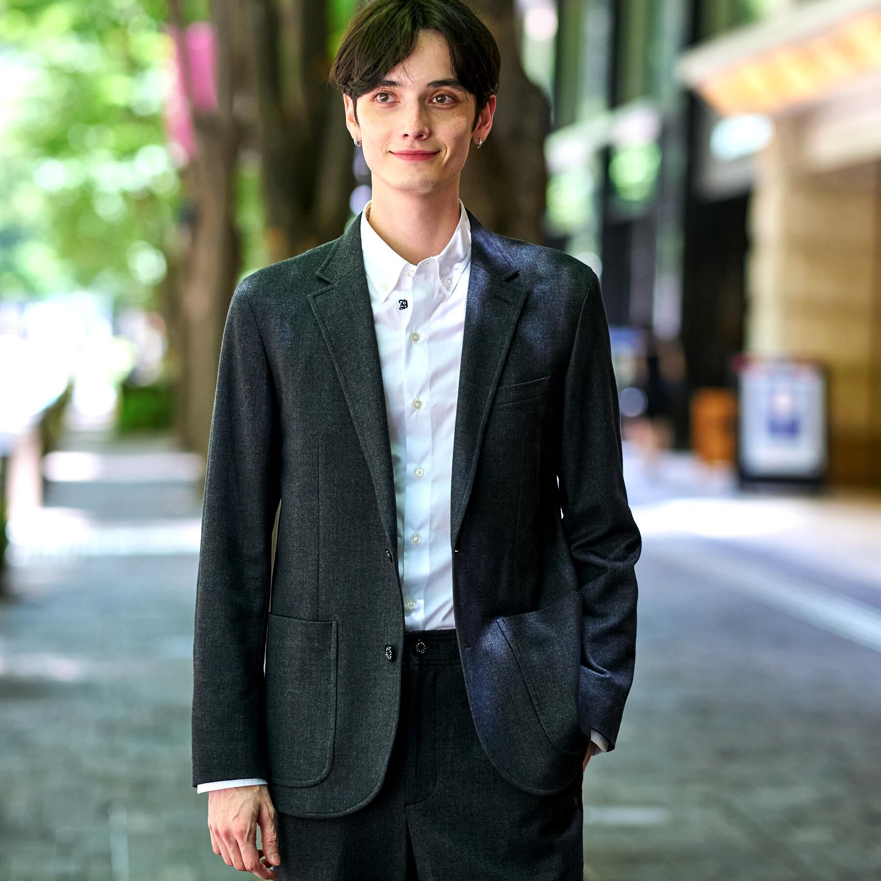 DRESSTERIOR「【セットアップ可】ストレッチソフトタッチ ジャケット」|テーラードジャケット|チャコールグレー(0