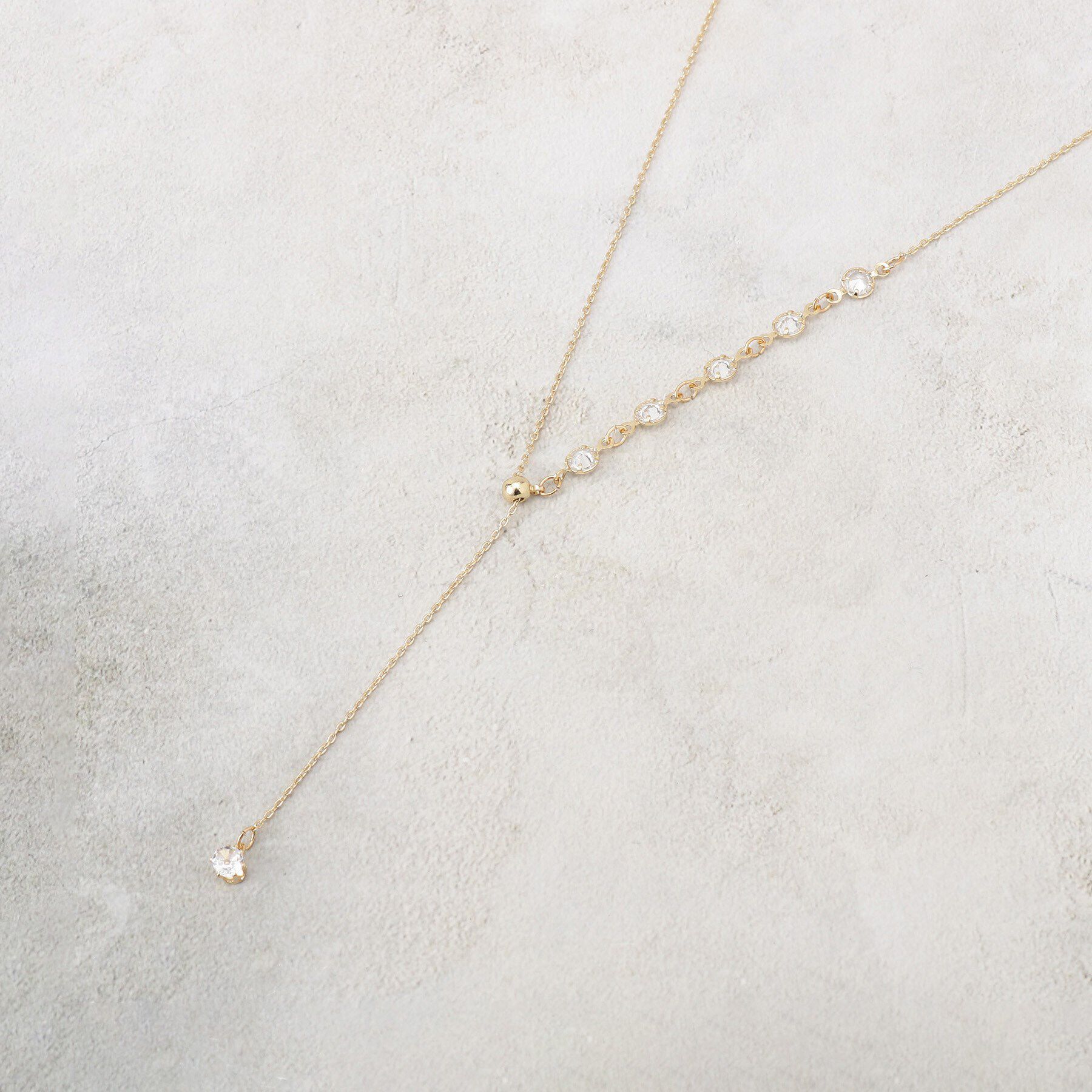 grove「ビジューラインY字スライドネックレス」|ネックレス|ゴールド(007)