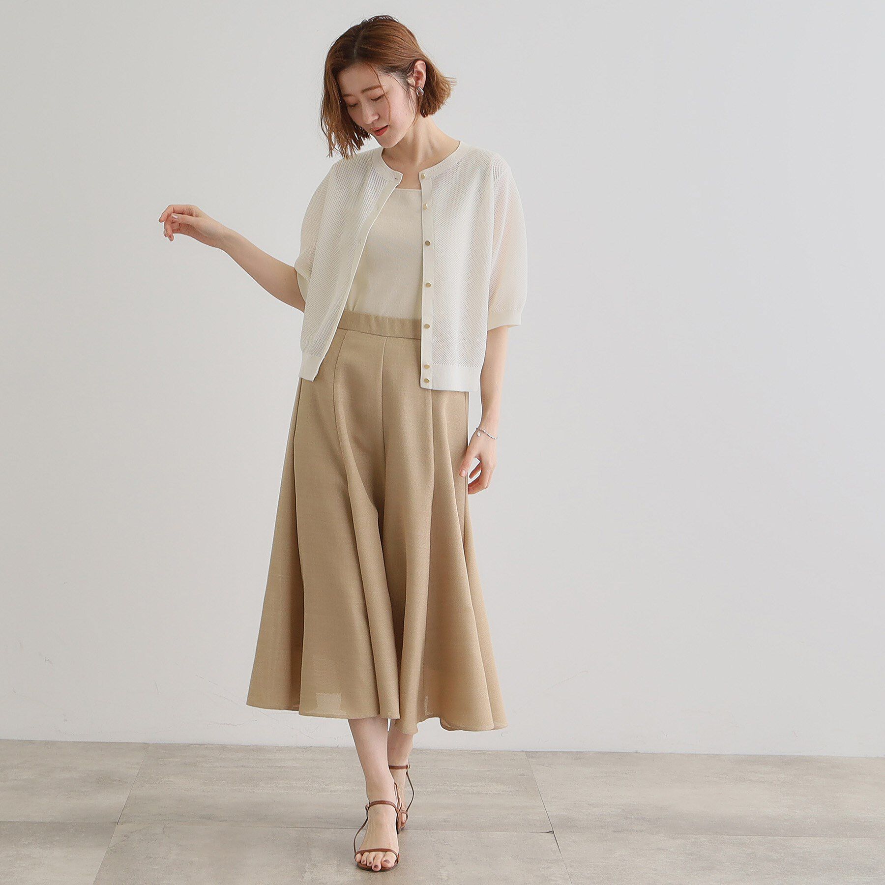 grove「1枚でも映える上品メッシュカーディガン」|カーディガン|