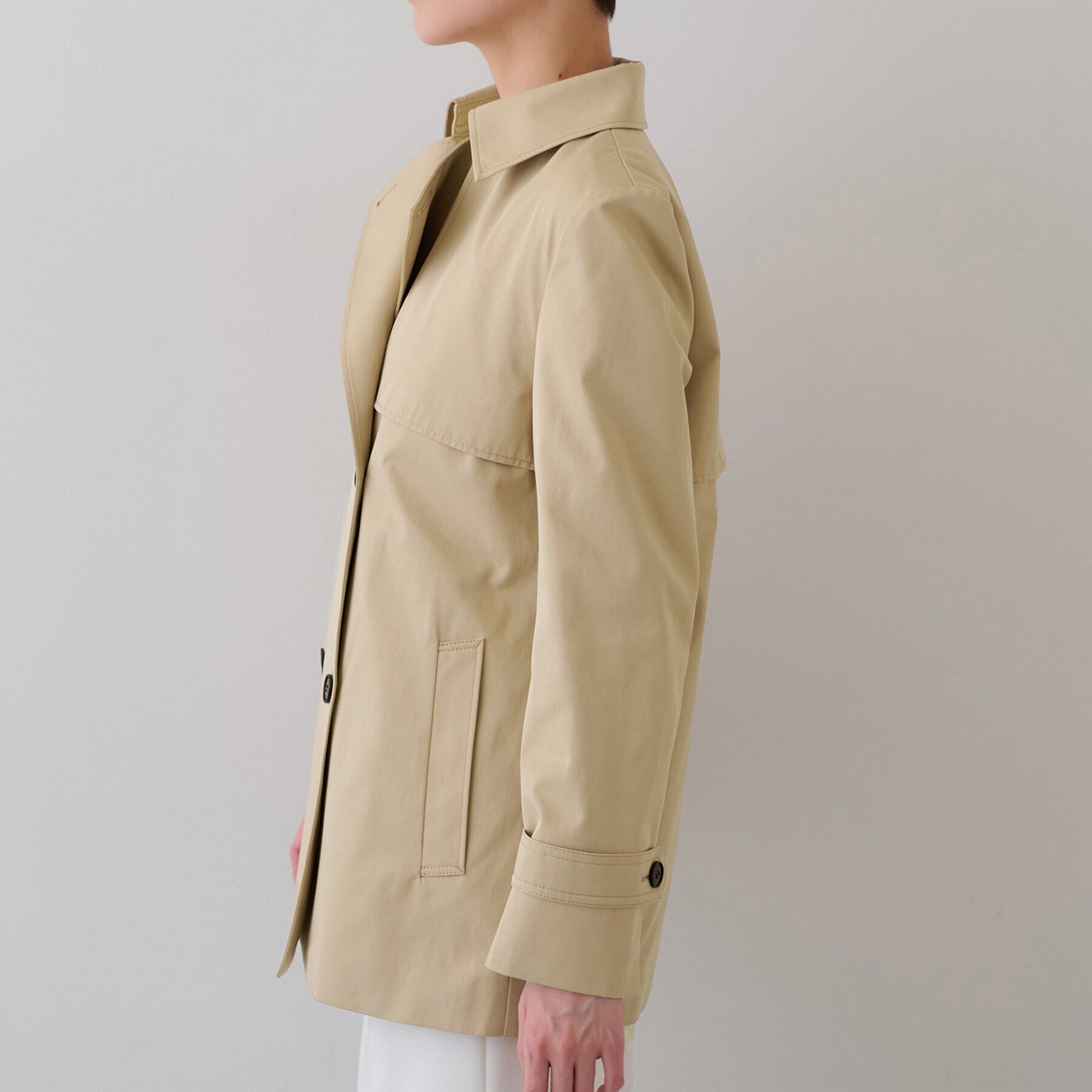 INDIVI「【撥水／UVケア】ミドル丈トレンチコート」|トレンチコート|