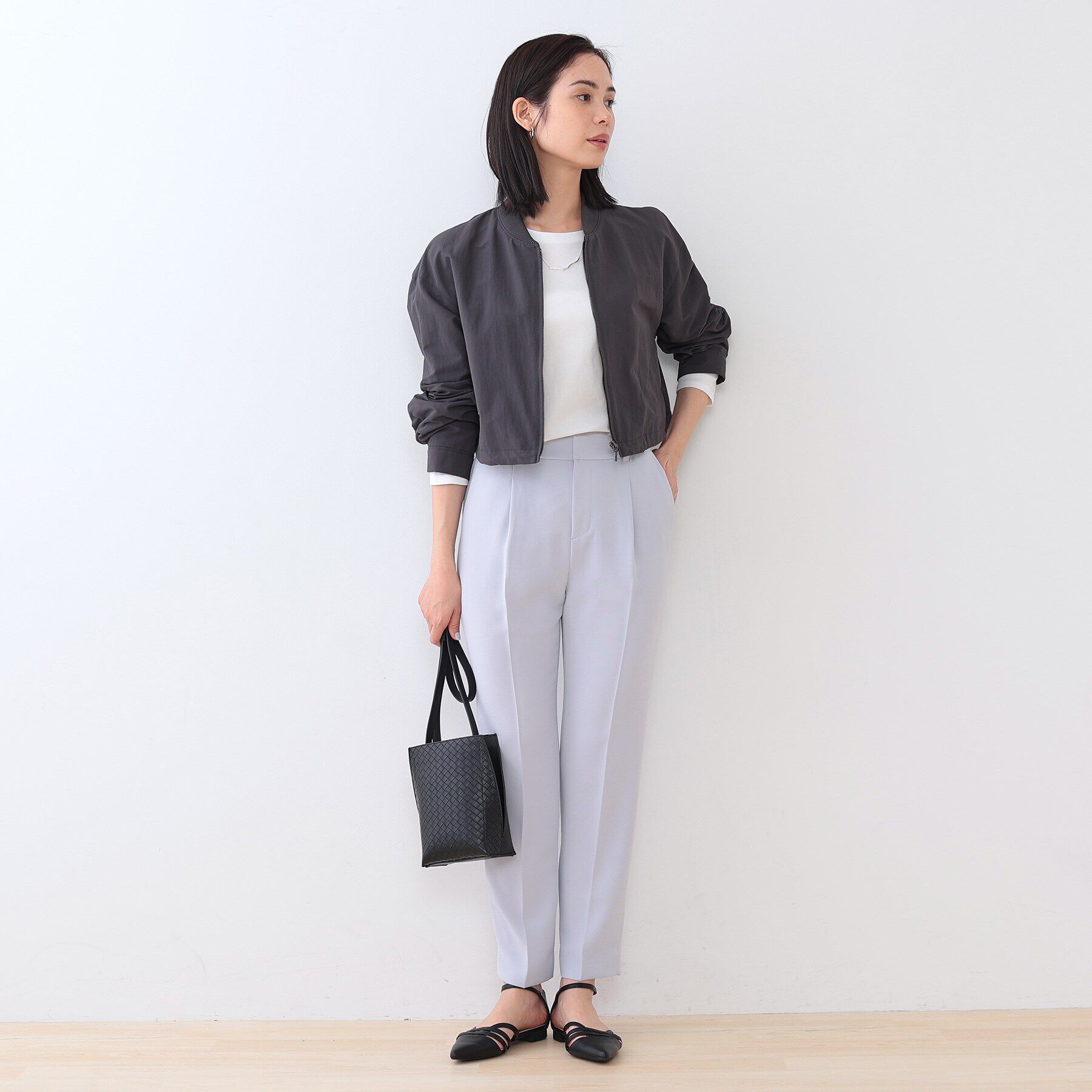 INDIVI「【撥水／UVケア／2WAY】ショート＆ロング ブルゾンコート」|ブルゾン・スタジャン|