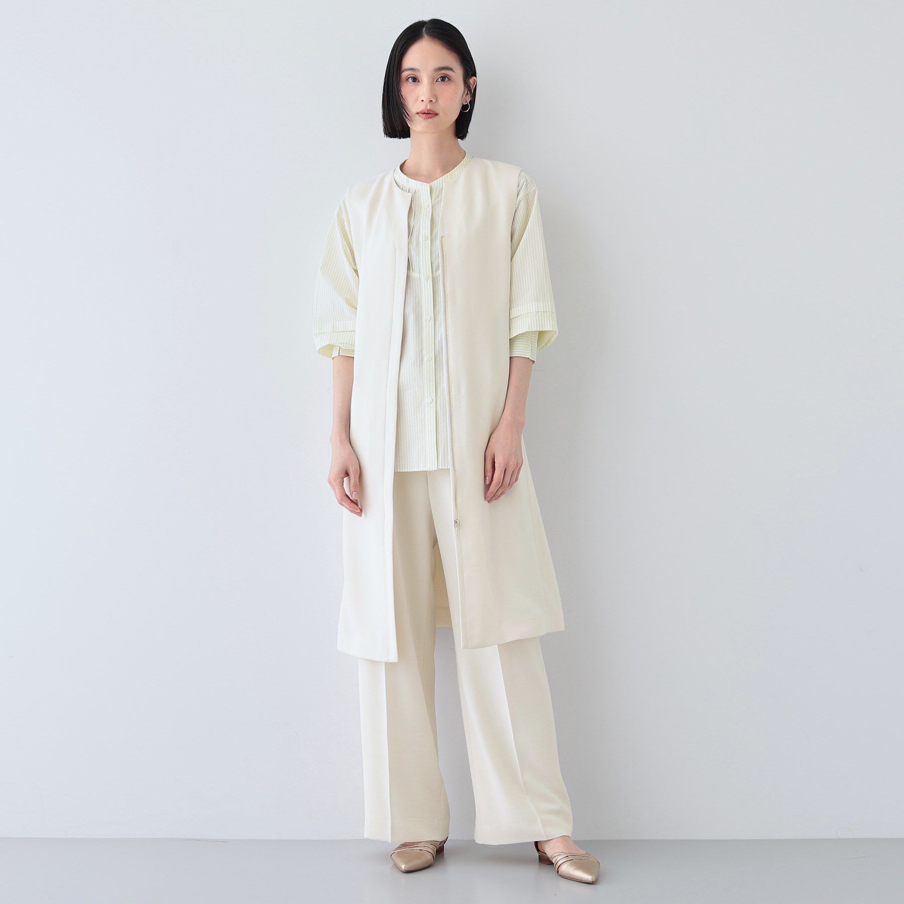 INDIVI「【着る日傘/遮熱/UVケア】ロングジレジャケット」|ベスト・ジレ|