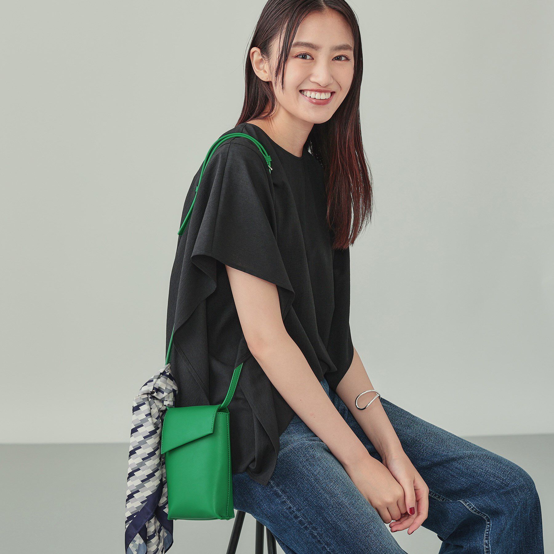 INDIVI「フラップポシェット」|ショルダー・メッセンジャー|グリーン(022)