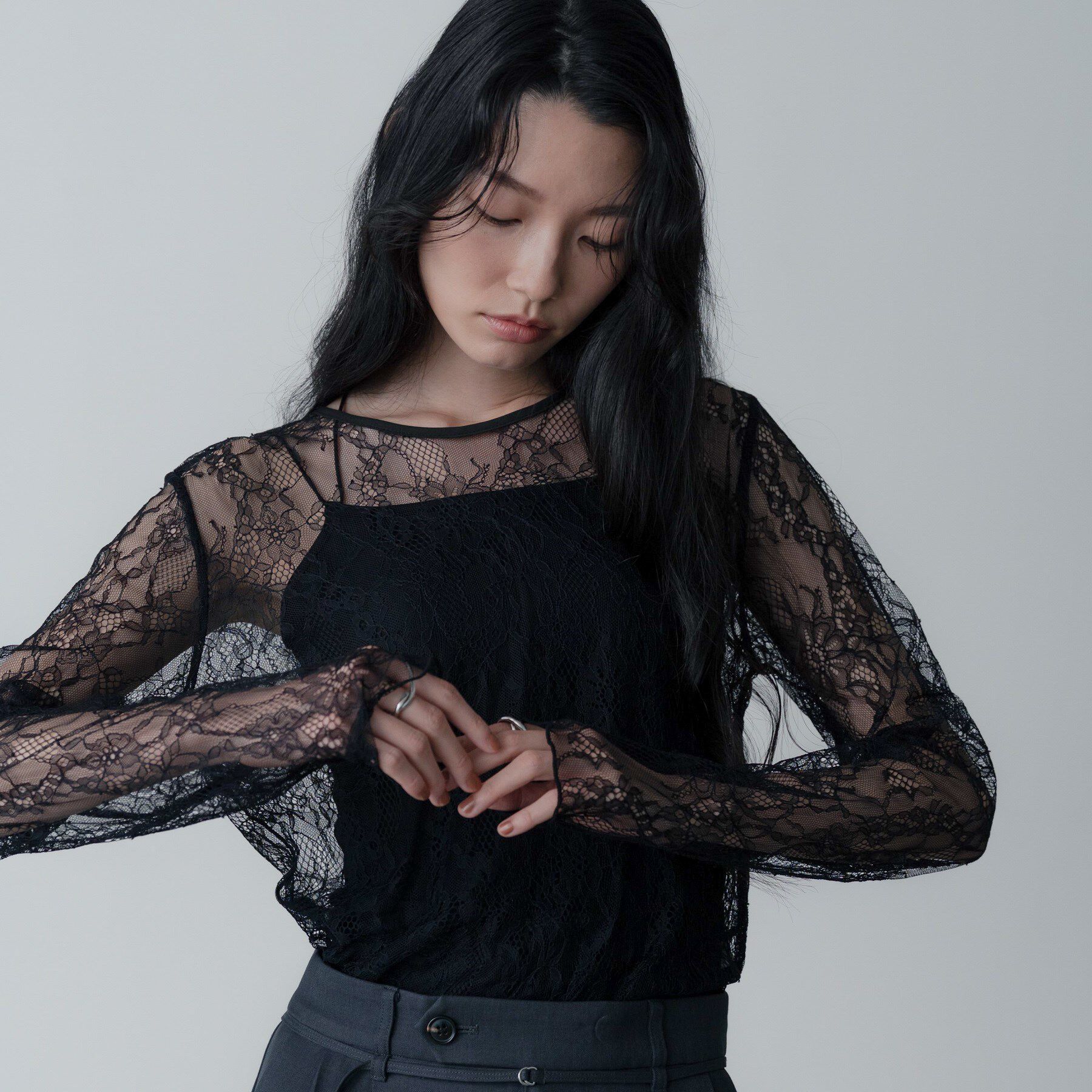 GALLEST「レースストレッチカットソー」|Tシャツ・カットソー|