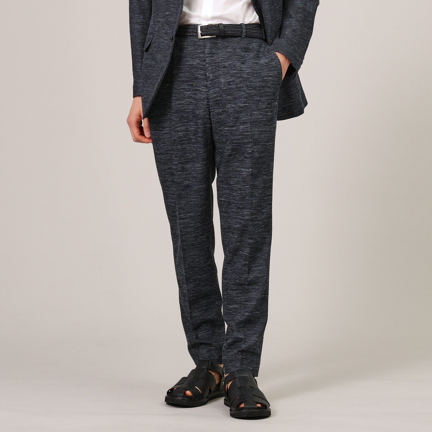 TAKEO KIKUCHI「【尾州織】リネンブレンド メッシュパンツ」|その他|ブルー(093)