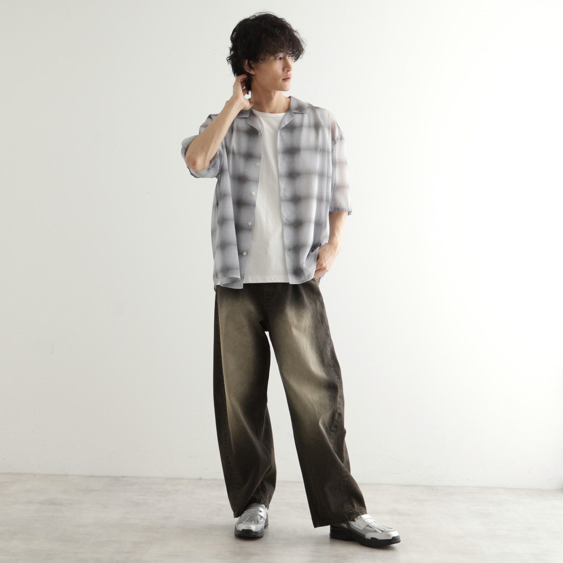 tk.TAKEO KIKUCHI「メッシュオンブレーチェックシャツ」|シャツ・ブラウス|