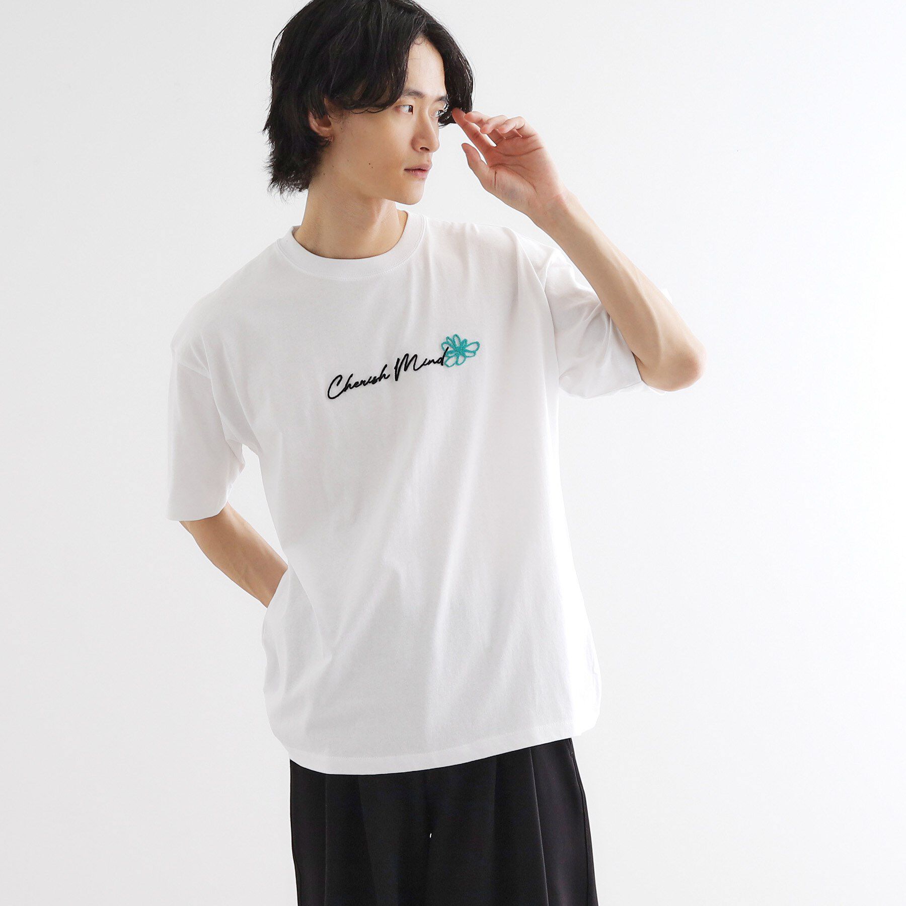 tk.TAKEO KIKUCHI「ハート＆フラワーTシャツ」|Tシャツ・カットソー|ホワイト(101)