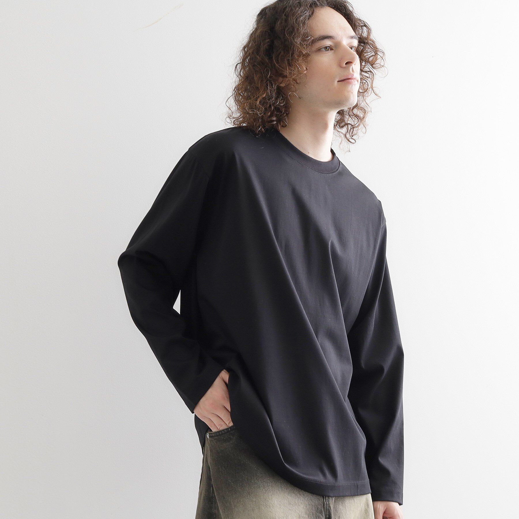 tk.TAKEO KIKUCHI「ダブルシルエットスムースカットソー」|Tシャツ・カットソー|ブラック(019)