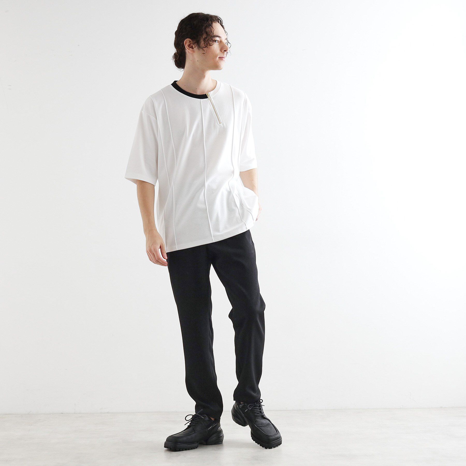 tk.TAKEO KIKUCHI「ストライプタックTシャツ」|Tシャツ・カットソー|