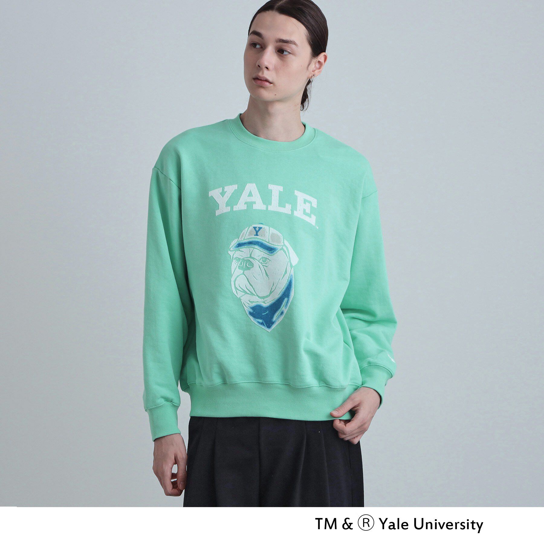 tk.TAKEO KIKUCHI「YALEフロッキースウェット」|パーカー|グリーン(022)