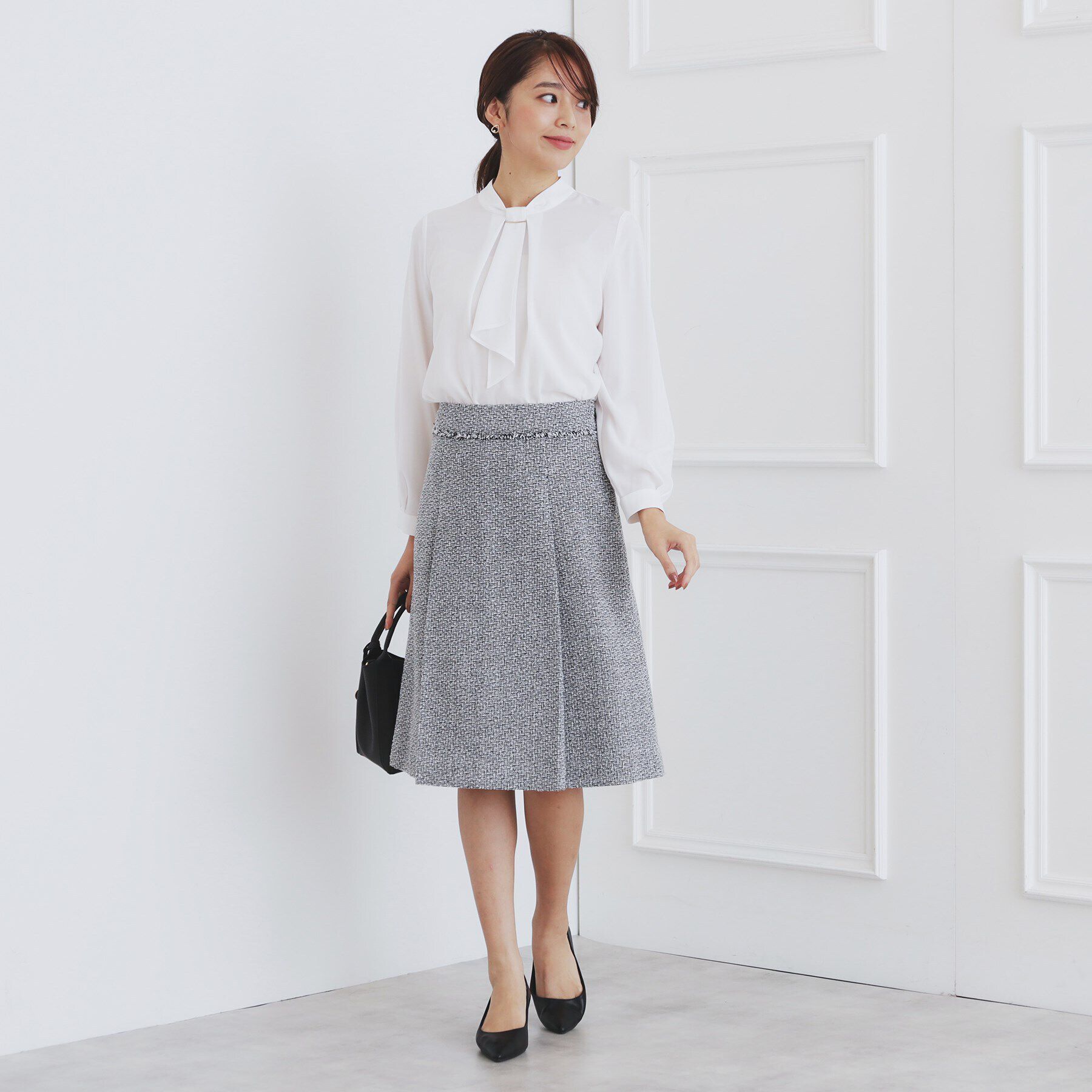 index「＜通勤・セレモニー/セットアップ対応＞Aラインツイードスカート【洗える】」|スカート|