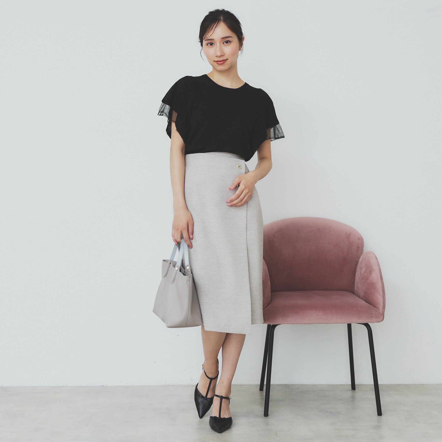 index「ダブルフレアスリーブニット【洗濯機洗い可/抗ピル/UVケア】」|ニット・セーター|