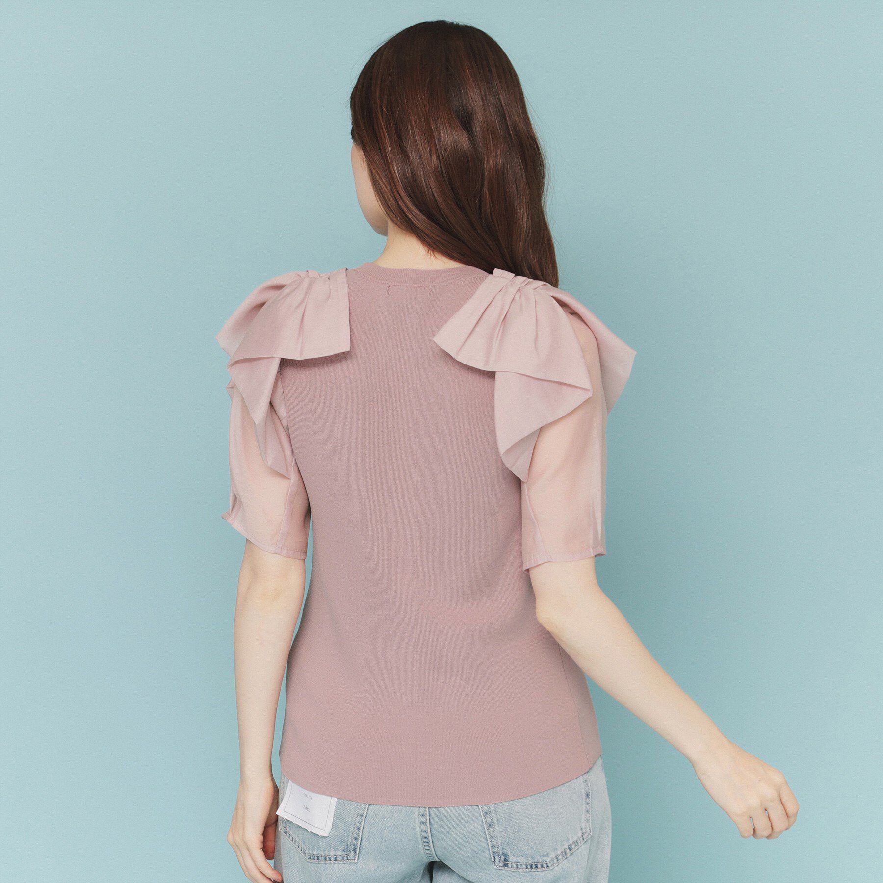 index「リボンスリーブドッキングニット【洗濯機洗い可/抗ピル】」|ニット・セーター|