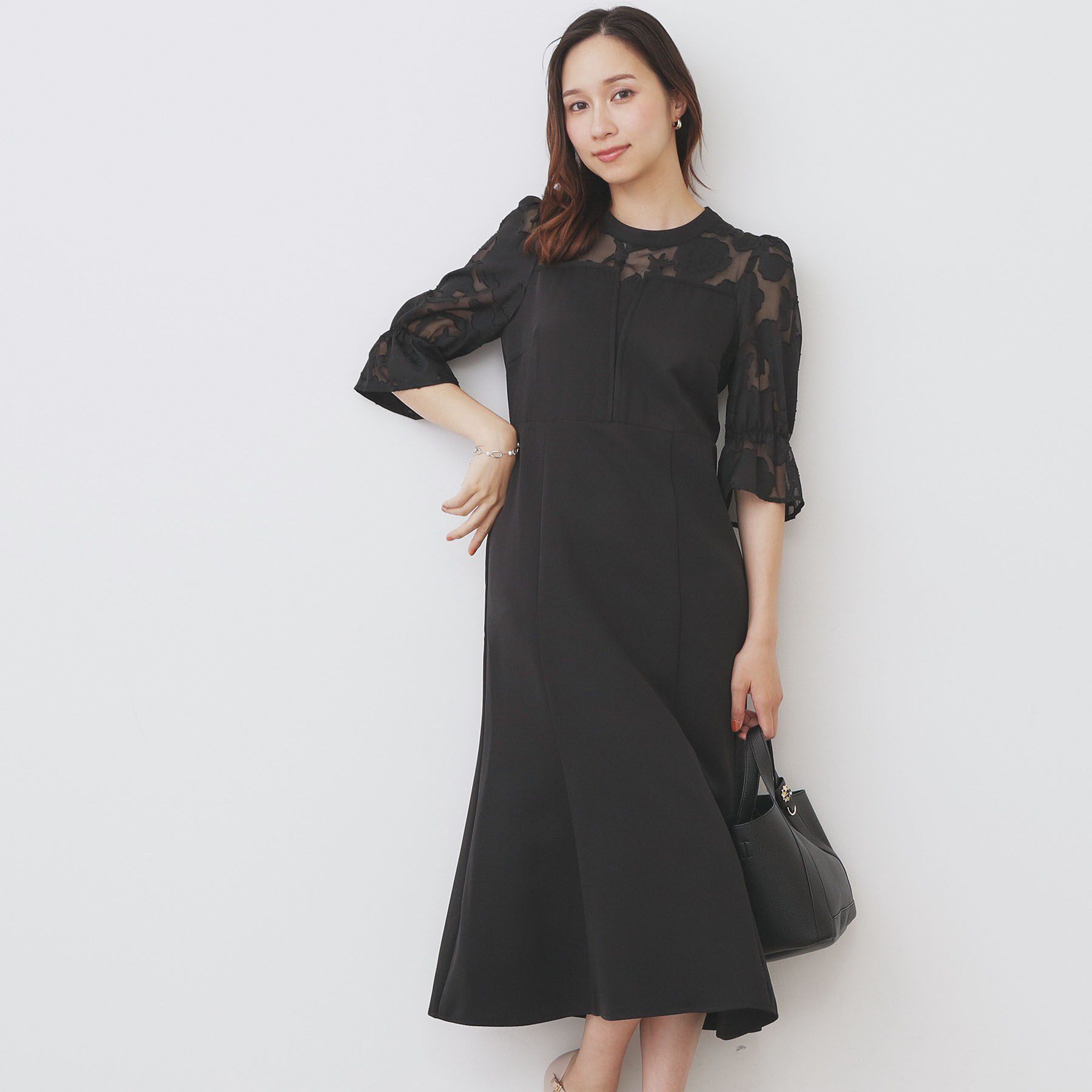 index「ドッキングマーメイドフレアワンピース【洗濯機OK/イージーアイロン/防シワ】」|ワンピース|