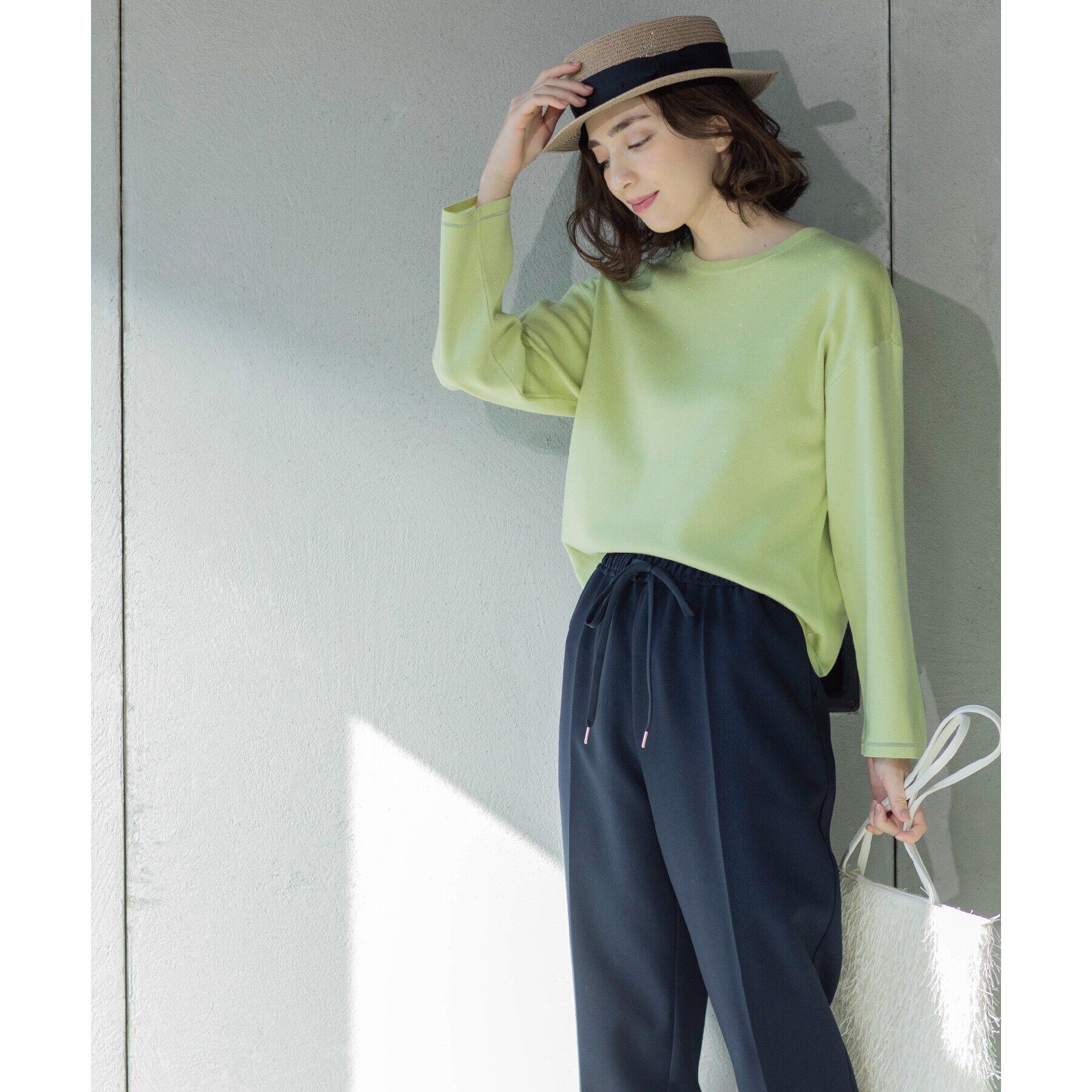 OPAQUE.CLIP「ラメシアーラインニット【洗濯機洗い可】」|ニット・セーター|