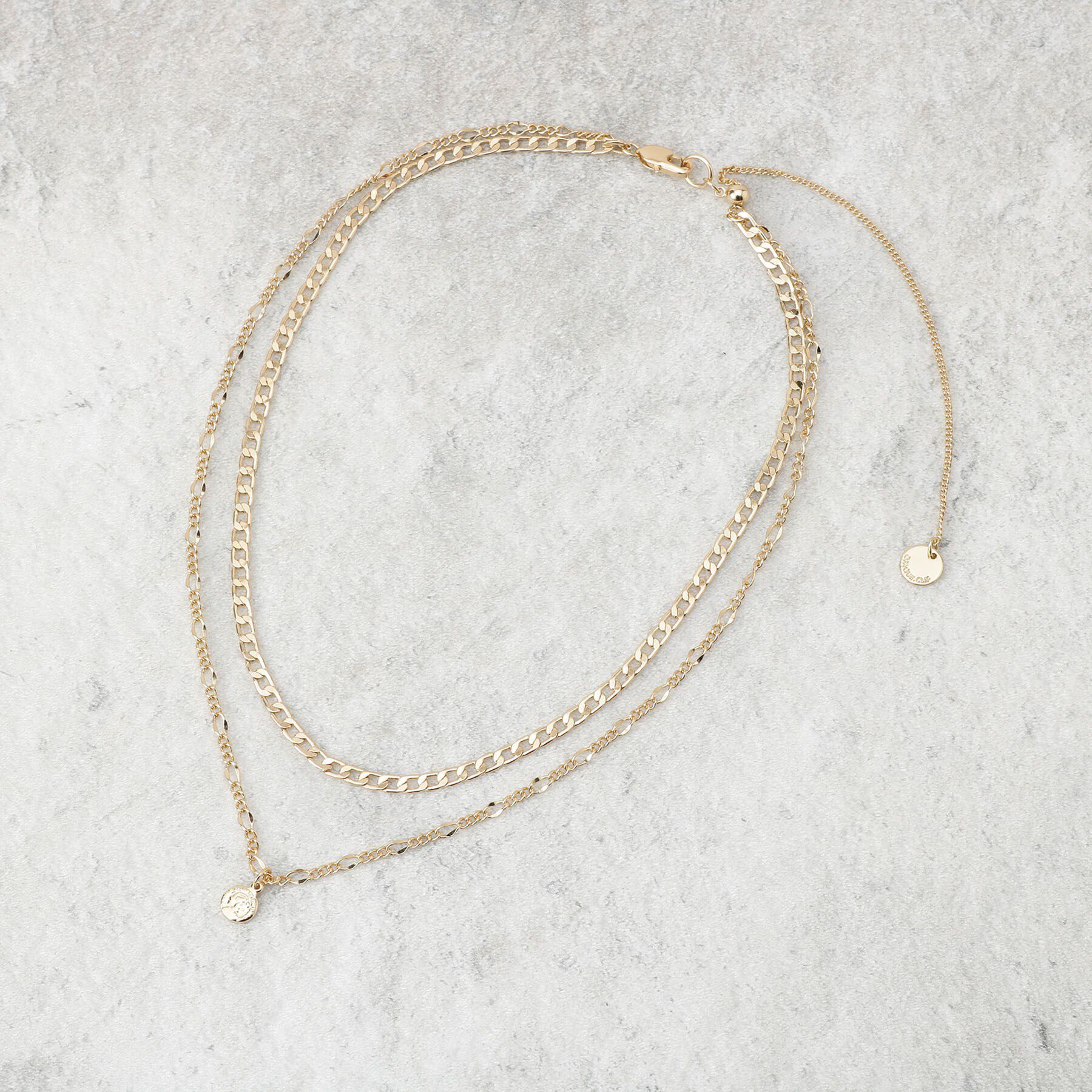 OPAQUE.CLIP「2連チェーンコインチャーム付ネックレス」|ネックレス|