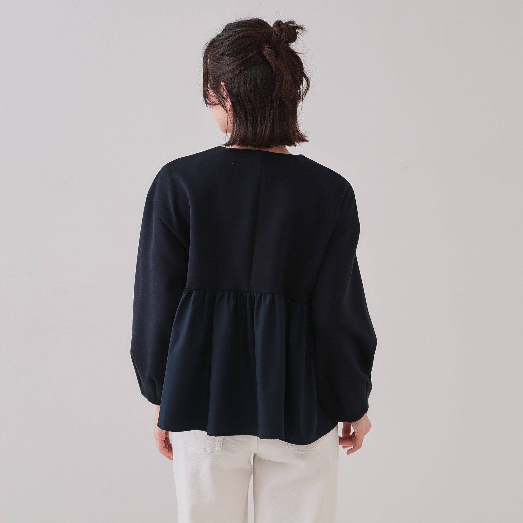 OPAQUE.CLIP「ペプラムドッキングZIPカーディガン【洗濯機洗い可】」|カーディガン|